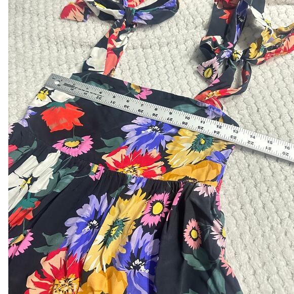 Yumi Kim Hope Top Women's Small Black Floral Sleeveless Smocked Square Neck NWT - Picture 7 of 9